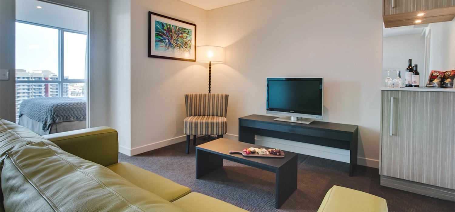 โรงแรมเดอะพอยท์บริสเบน ภายนอก รูปภาพ A living room at the hotel